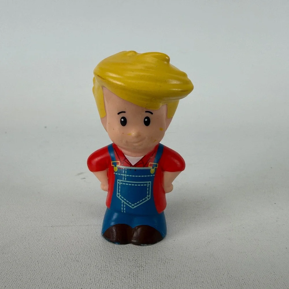 Fisher-Price Little People Farmer Eddie Figure Blonde Hair Overalls Y3677 2012